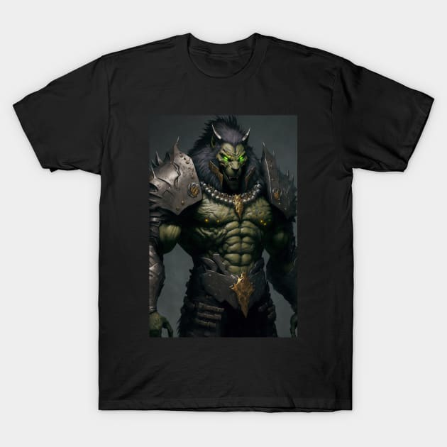 Half Orc Werewolf T-Shirt by AICreateWorlds